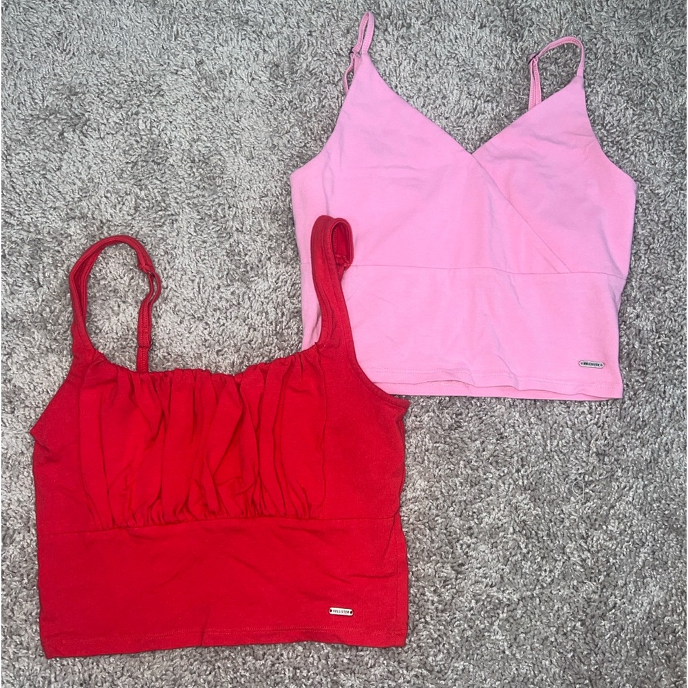 Hollister Must-Have Collection Ruched Cropped Tank and Cross Cropped Tank